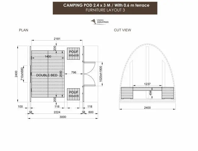 Thermowood Camping Pod M Viking Industrier