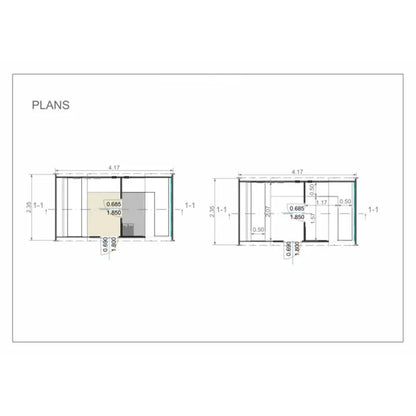 Delight Outdoor Sauna 2.4 x 4.3m Viking Industrier