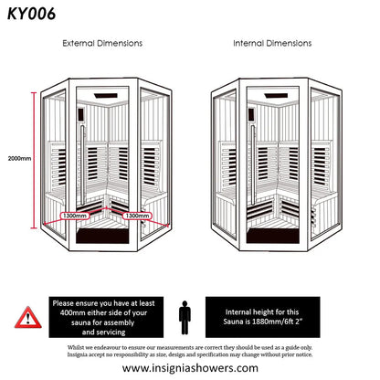 Far Infrared Sauna 1300mm x 1300mm - 2 Persons Insignia