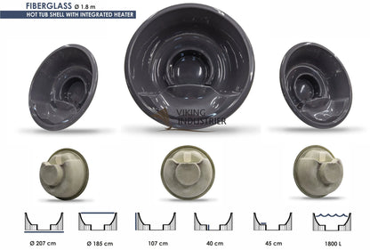 Fiberglass Hot Tub with Integrated Heater Viking Industrier