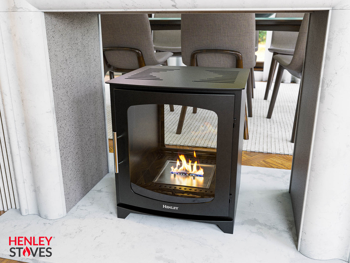 Henley Hazelwood Double Side Bioethanol Fire