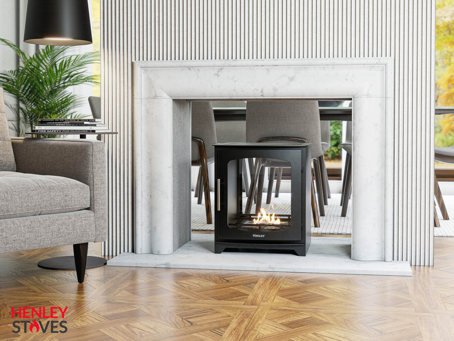 Henley Hazelwood Double Side Bioethanol Fire