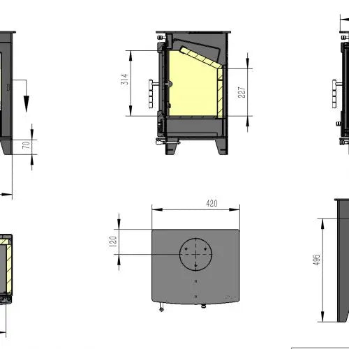 Henley Redwood Eco 5kW Multi Fuel (Eco) Henley Stoves