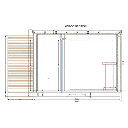 KUUT Electrical Outdoor Sauna L KUUT