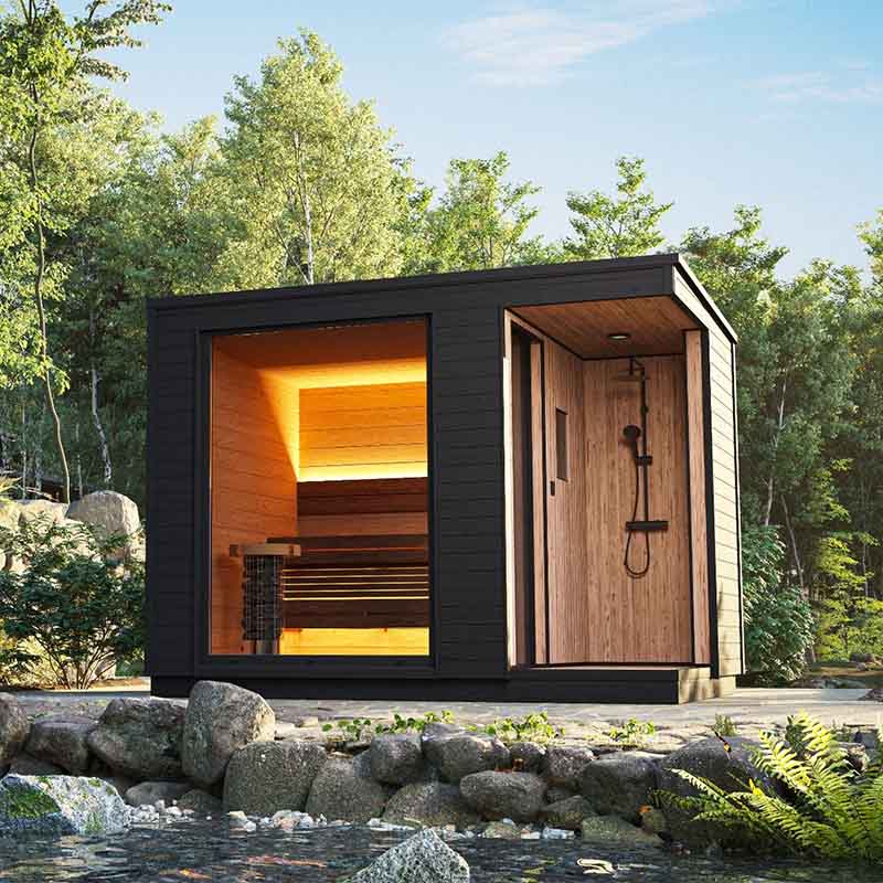 KUUT Electrical Outdoor Sauna L with Shower KUUT