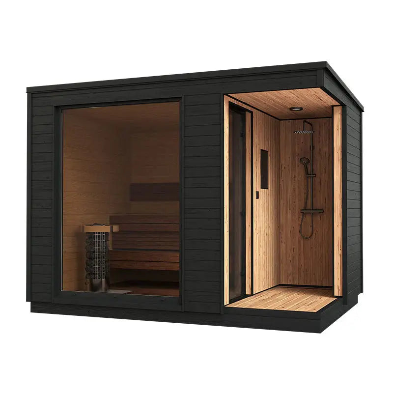 KUUT Electrical Outdoor Sauna L with Shower KUUT