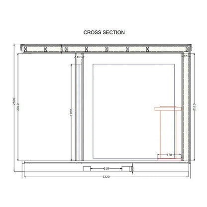 KUUT Electrical Outdoor Sauna L with Shower KUUT