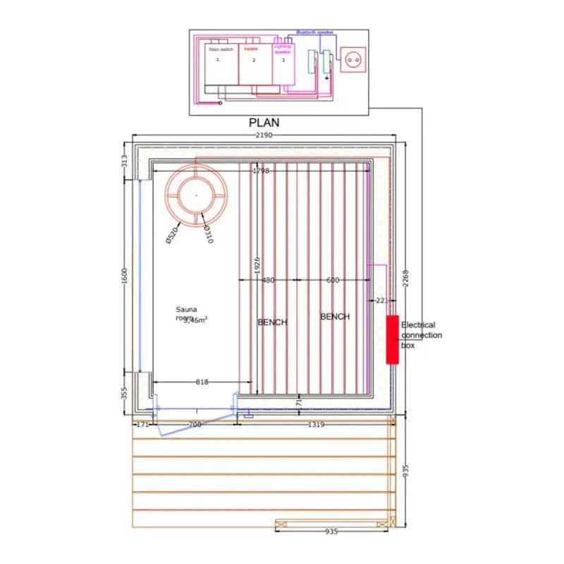 KUUT Electrical Outdoor Sauna M KUUT