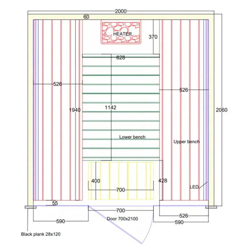 KUUT Indoor Sauna SIMON (CLT) KUUT