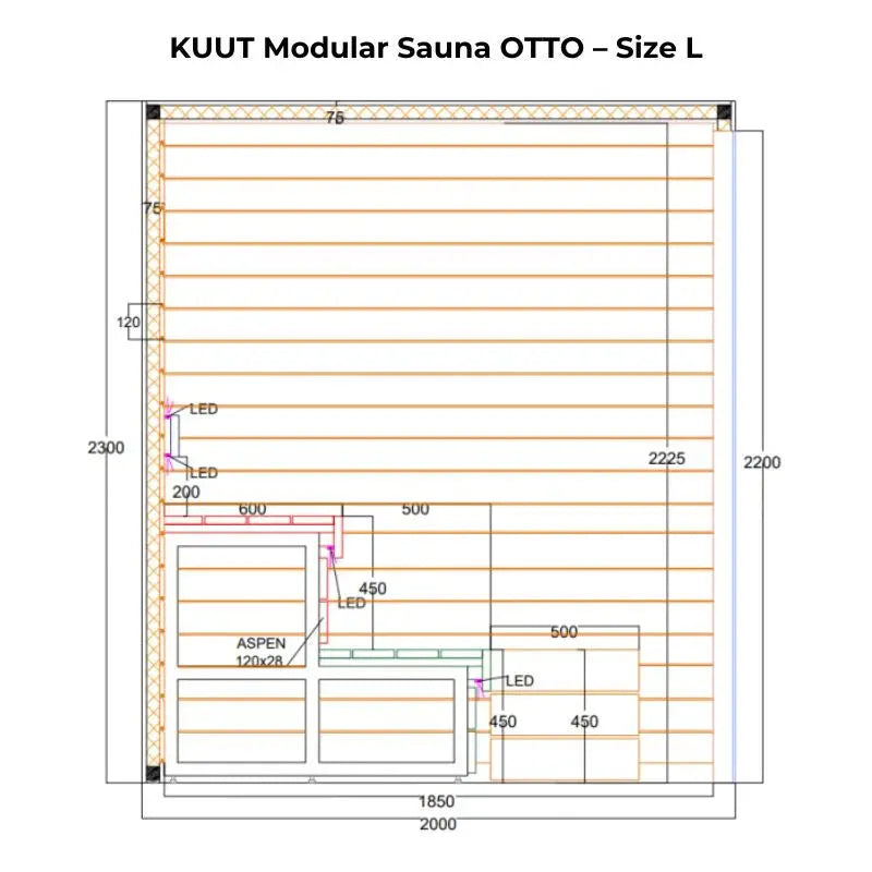 KUUT Luxurious Modular Sauna OTTO (Aspen) KUUT