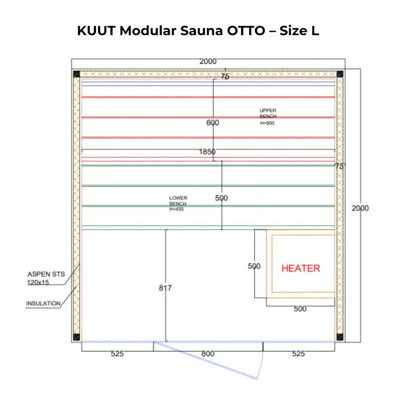 KUUT Luxurious Modular Sauna OTTO (Aspen) KUUT