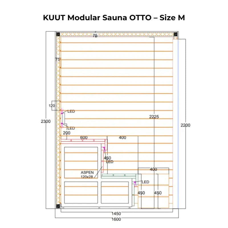 KUUT Luxurious Modular Sauna OTTO (Aspen) KUUT