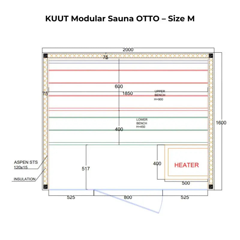 KUUT Luxurious Modular Sauna OTTO (Aspen) KUUT