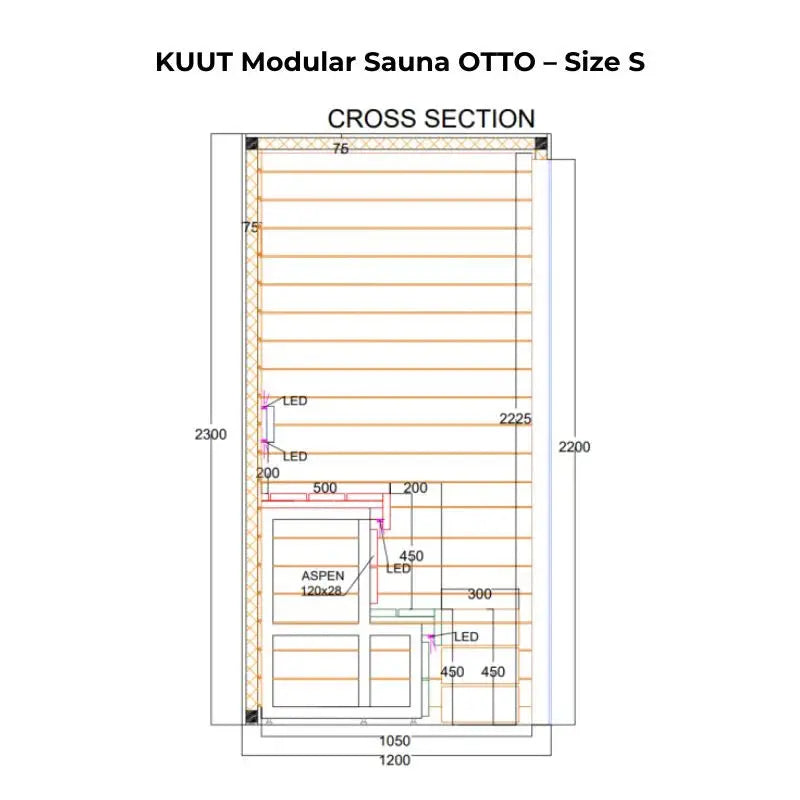 KUUT Luxurious Modular Sauna OTTO (Aspen) KUUT