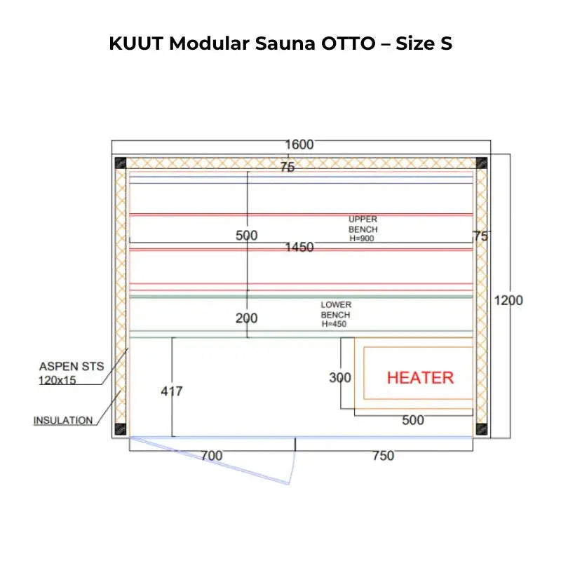 KUUT Luxurious Modular Sauna OTTO (Aspen) KUUT