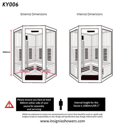 Far Infrared Sauna 1300mm x 1300mm - 2 Persons