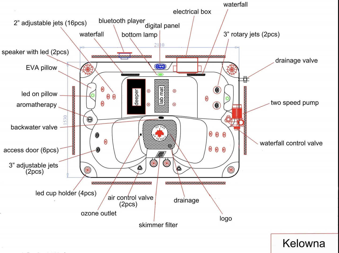 Canadian Spa Company Kelowna 21-Jet 4-Person Hot Tub