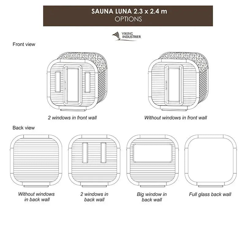 Luna Outdoor Sauna 2.3 x 2.4m Viking Industrier