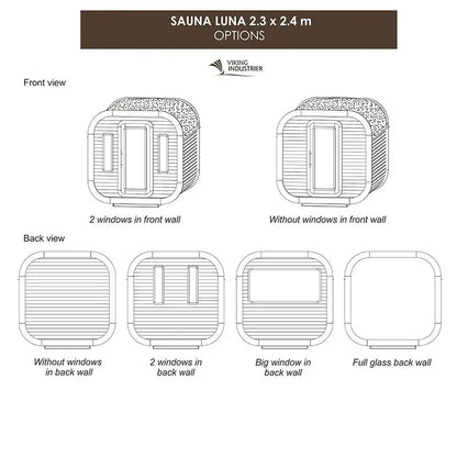 Luna Outdoor Sauna 2.3 x 2.4m Viking Industrier