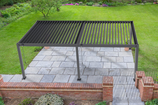 Positano Louvered Roof LED Pergola 3x6m