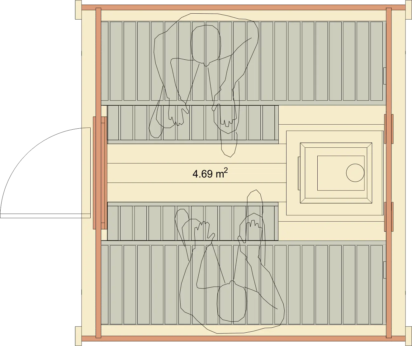 Sauna Pod 2.4 x 2.3m Viking Industrier