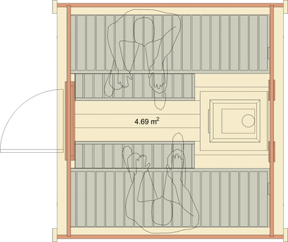 Sauna Pod 2.4 x 2.3m Viking Industrier