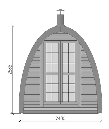 Sauna Pod 2.4 x 4m Viking Industrier