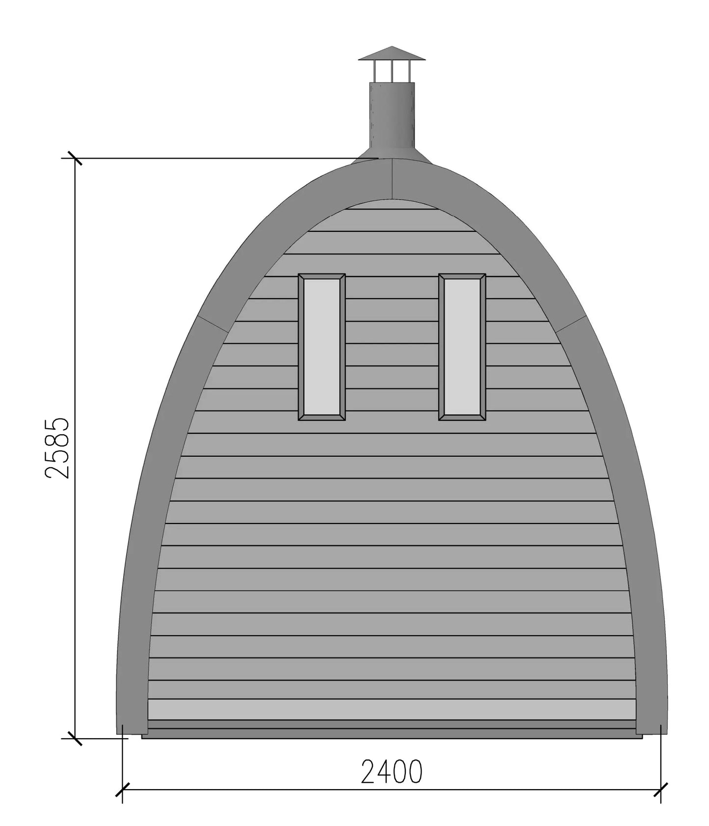 Sauna Pod 2.4 x 4m Viking Industrier