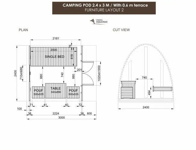Thermowood Camping Pod M Viking Industrier