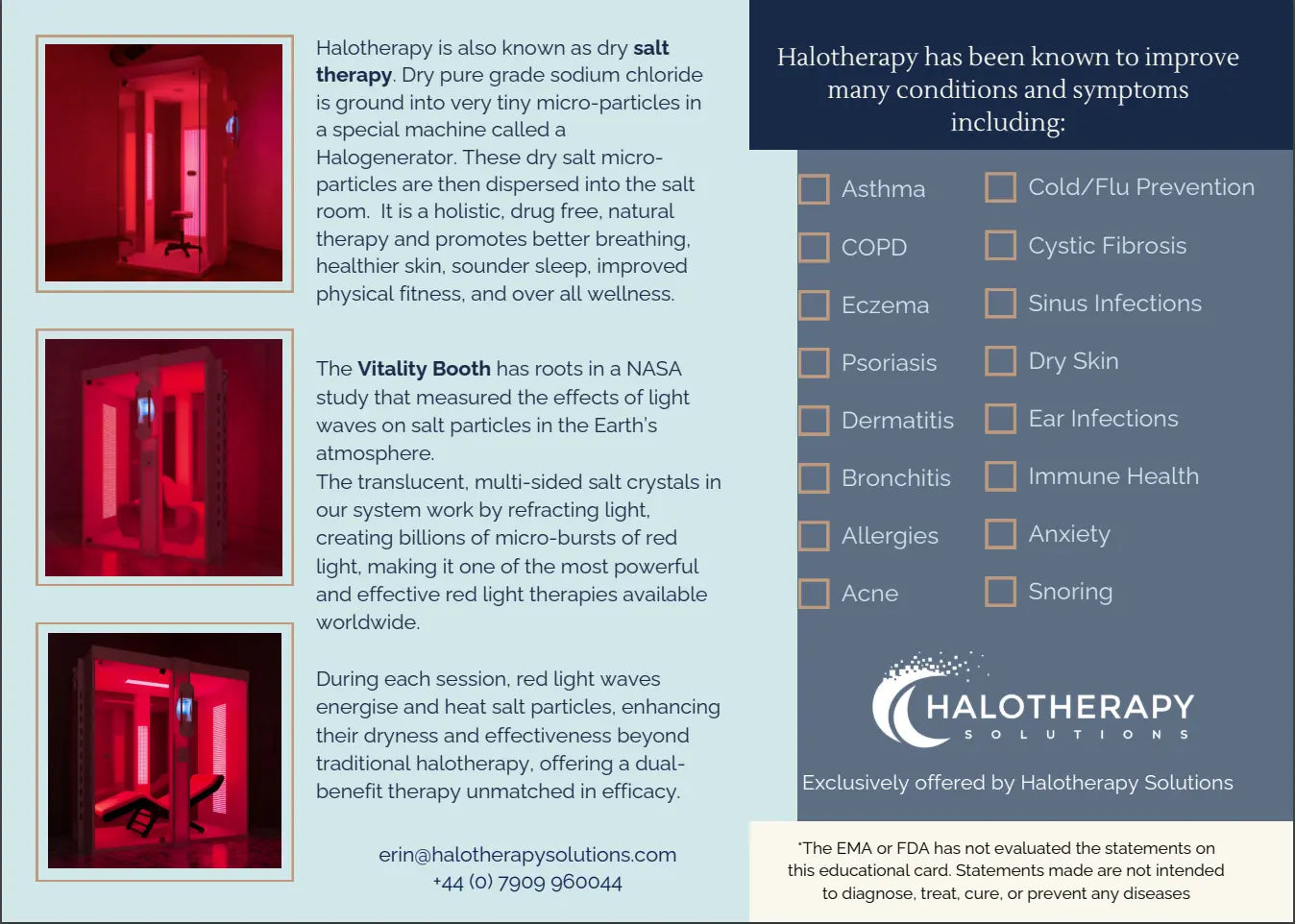 Vitality Booth™ Plus - 1 Person Halotherapy Solutions