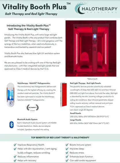 Vitality Booth™ Plus - 1 Person Halotherapy Solutions