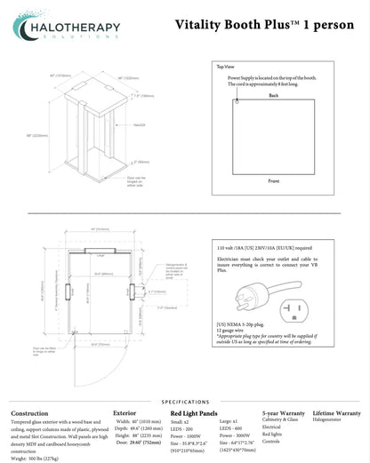 Vitality Booth™ Plus - 1 Person Halotherapy Solutions