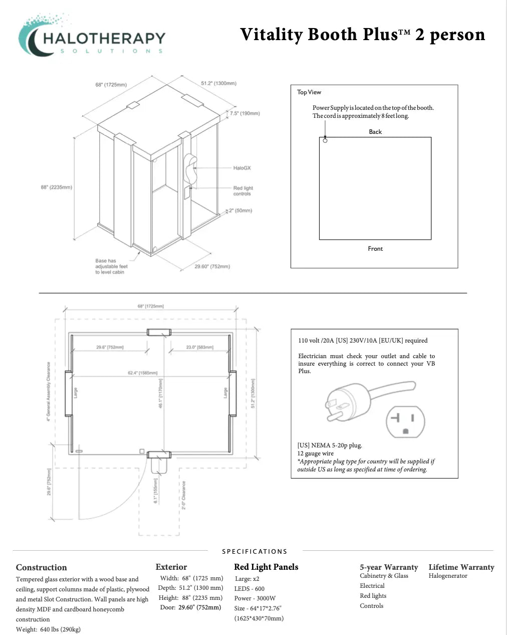 Vitality Booth™ Plus - 2 Persons Halotherapy Solutions