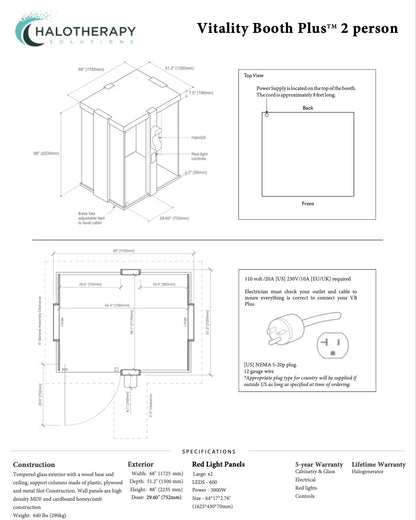 Vitality Booth™ Plus - 2 Persons Halotherapy Solutions