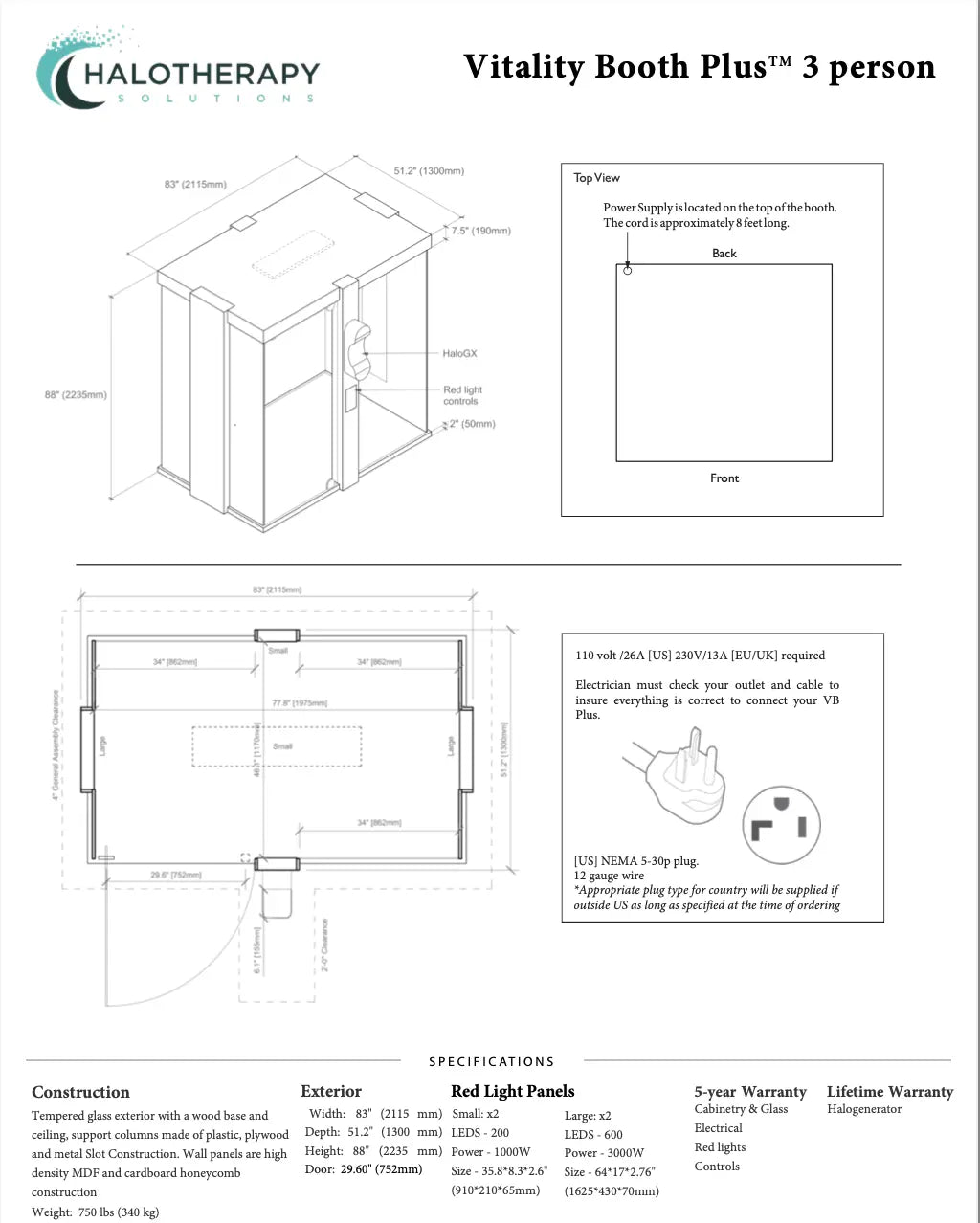 Vitality Booth™ Plus - 3 Persons Halotherapy Solutions