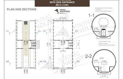 Viking Barrel Sauna With Side Entrance 2.2 x 5.9m