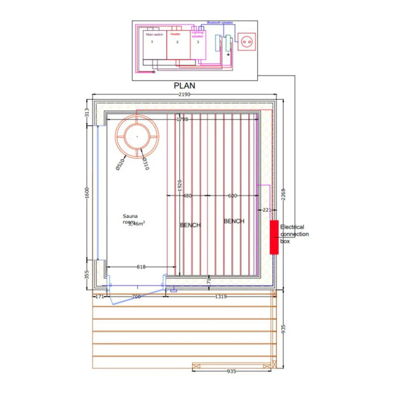 KUUT Electrical Outdoor Sauna M