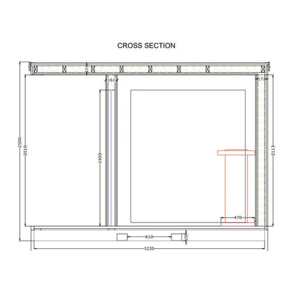 KUUT Electrical Outdoor Sauna L with Shower