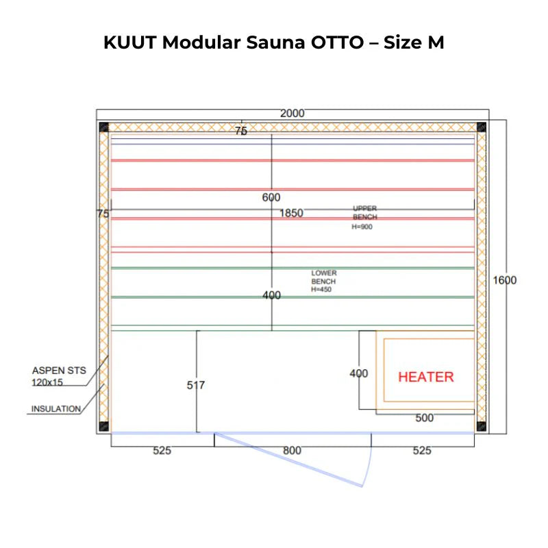 KUUT Luxurious Modular Sauna OTTO (Aspen)