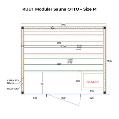 KUUT Luxurious Modular Sauna OTTO (Aspen)