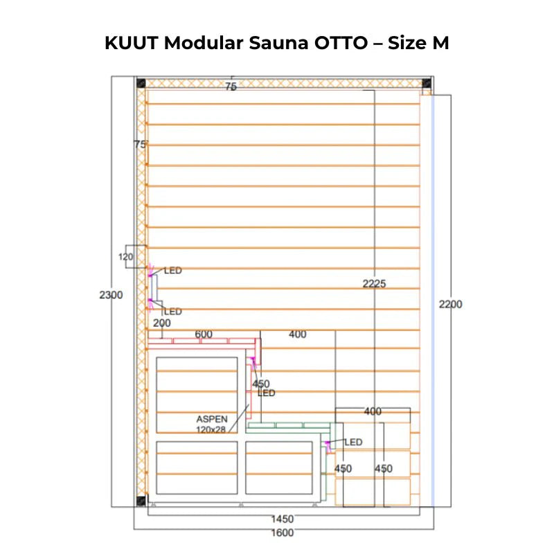 KUUT Luxurious Modular Sauna OTTO (Aspen)