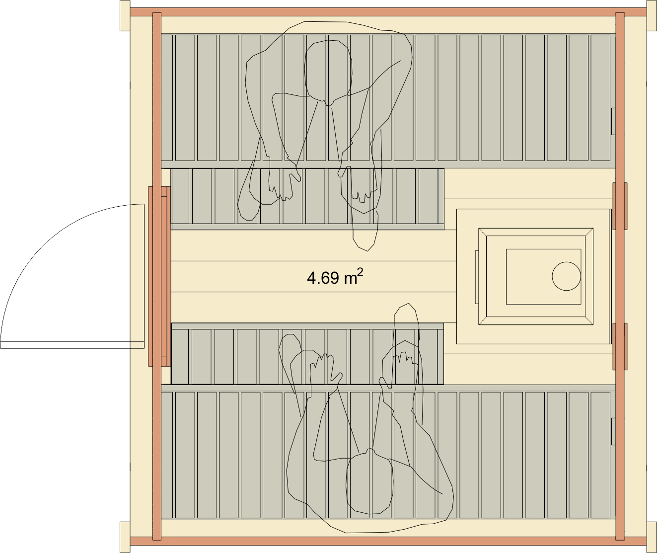 Sauna Pod 2.4 x 2.3m